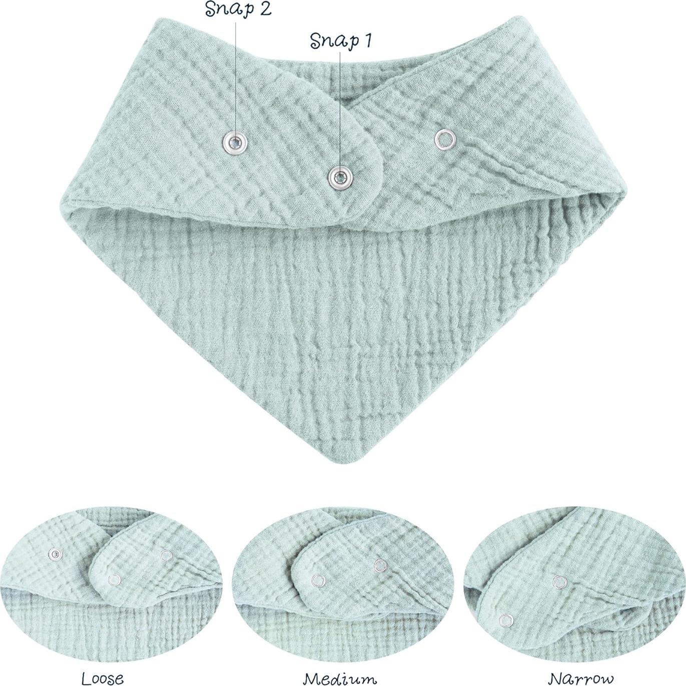 Konssy Paquete de 8 Baberos de Muselina 100% Algodón Unisex