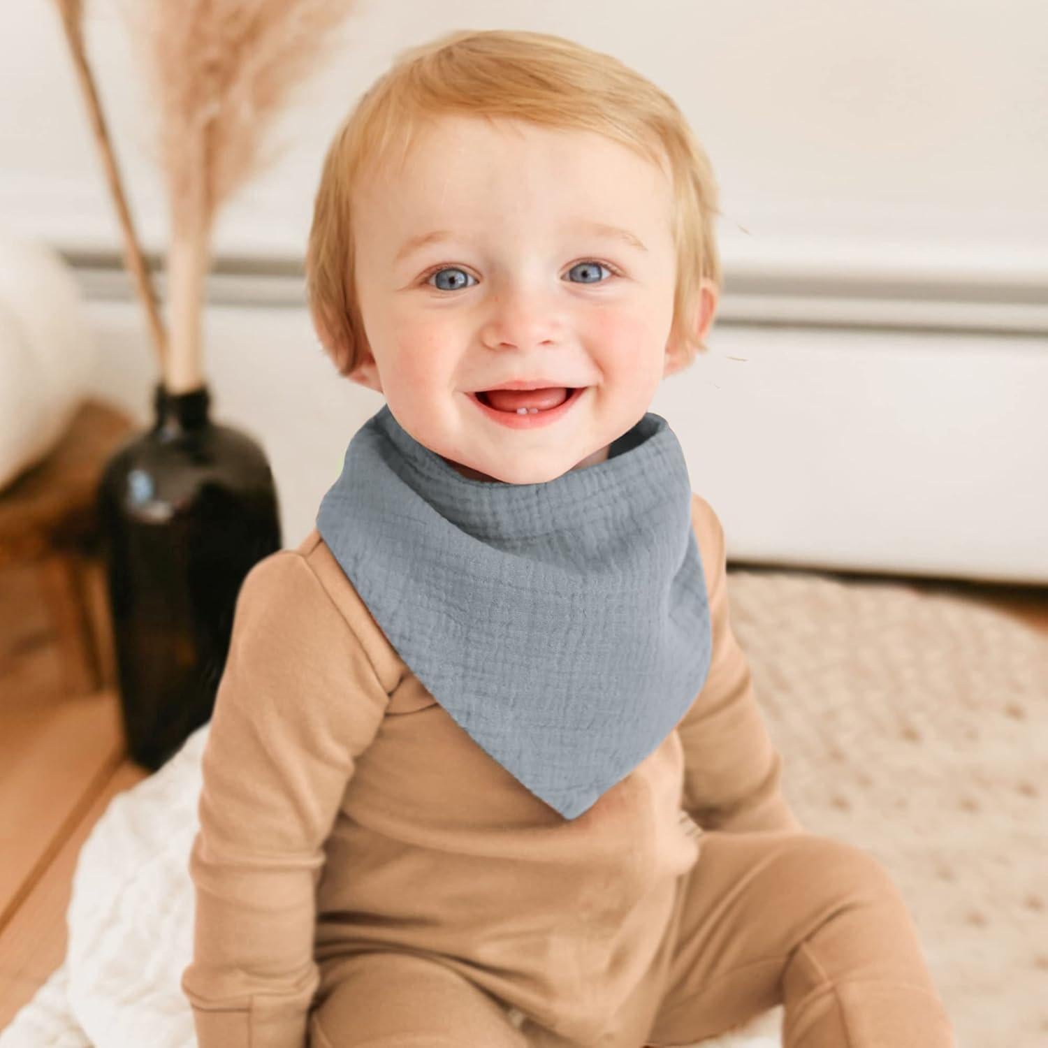 Konssy Paquete de 8 Baberos de Muselina 100% Algodón Unisex