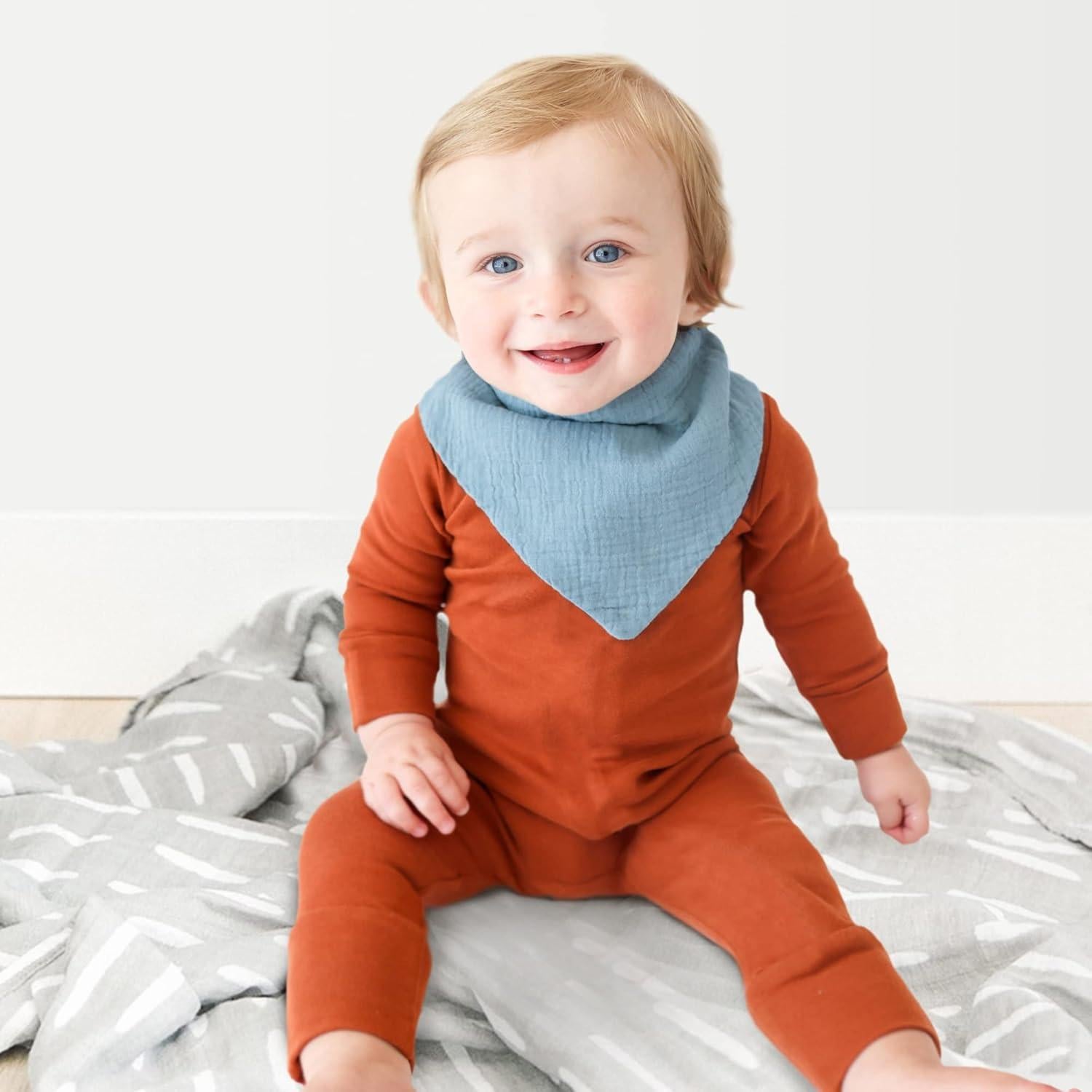 Konssy Paquete de 8 Baberos de Muselina 100% Algodón Unisex