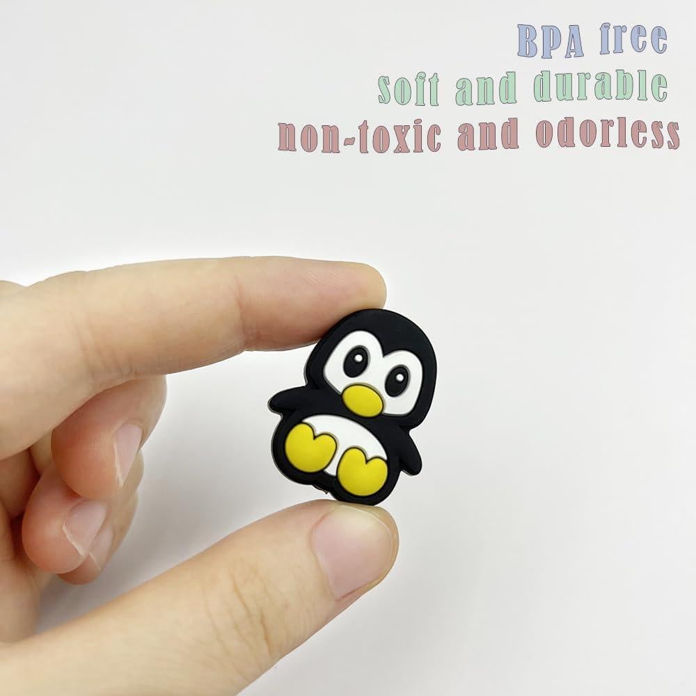 10 Perlas de Silicona Pingüino para Manualidades dxfiuyio