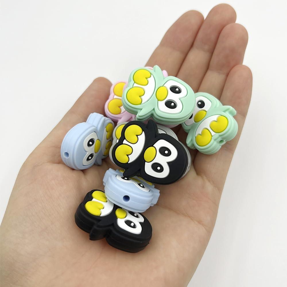 10 Perlas de Silicona Pingüino para Manualidades dxfiuyio