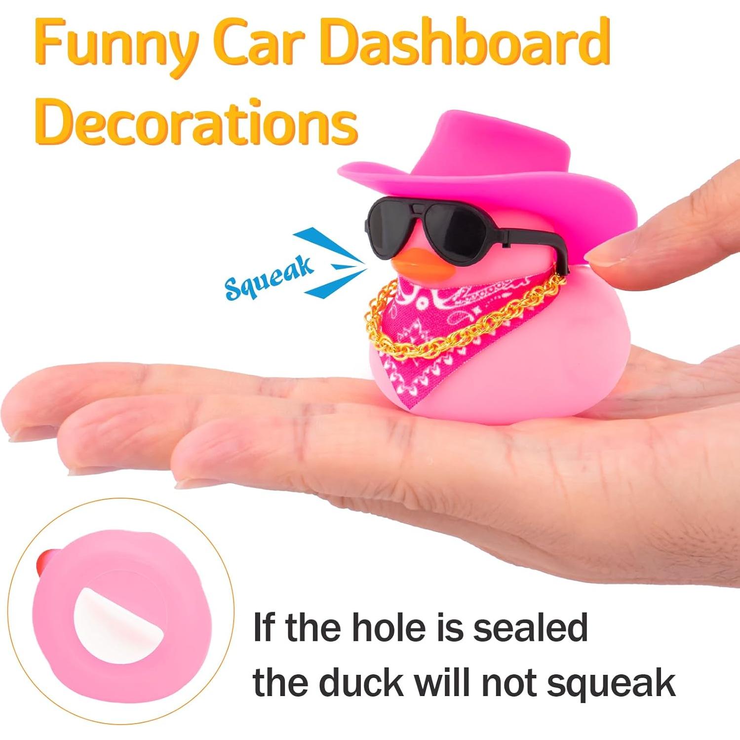 Patito de Goma Decorativo Wonuu con Sombrero y Gafas - Negro