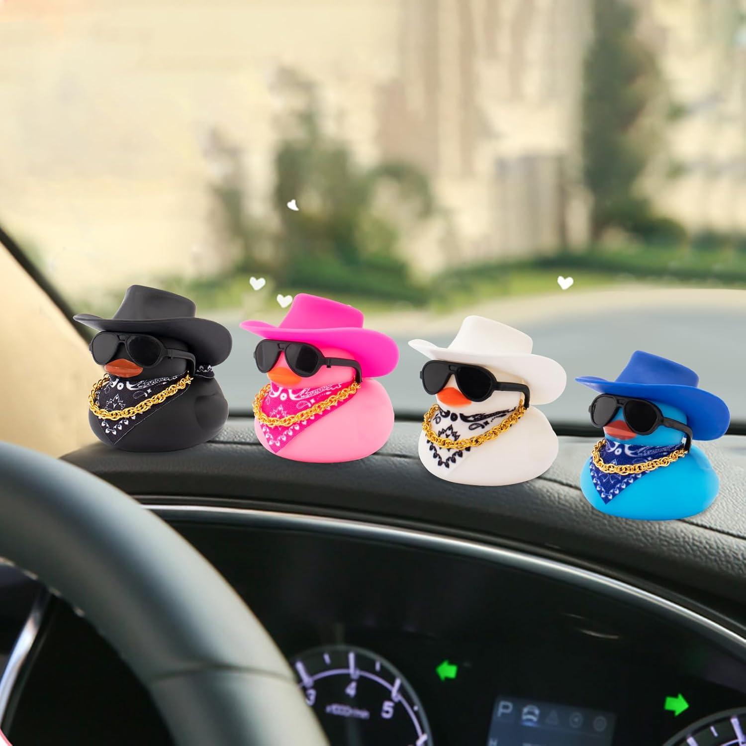 Patito de Goma Decorativo Wonuu con Sombrero y Gafas - Negro