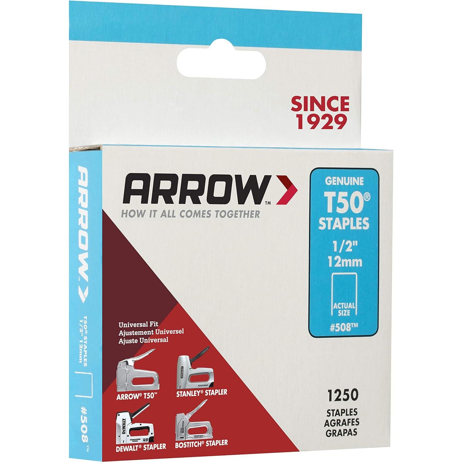 Grapadora de Martillo Arrow HT50 + Grapas T50 1/2" 1250 Unidades