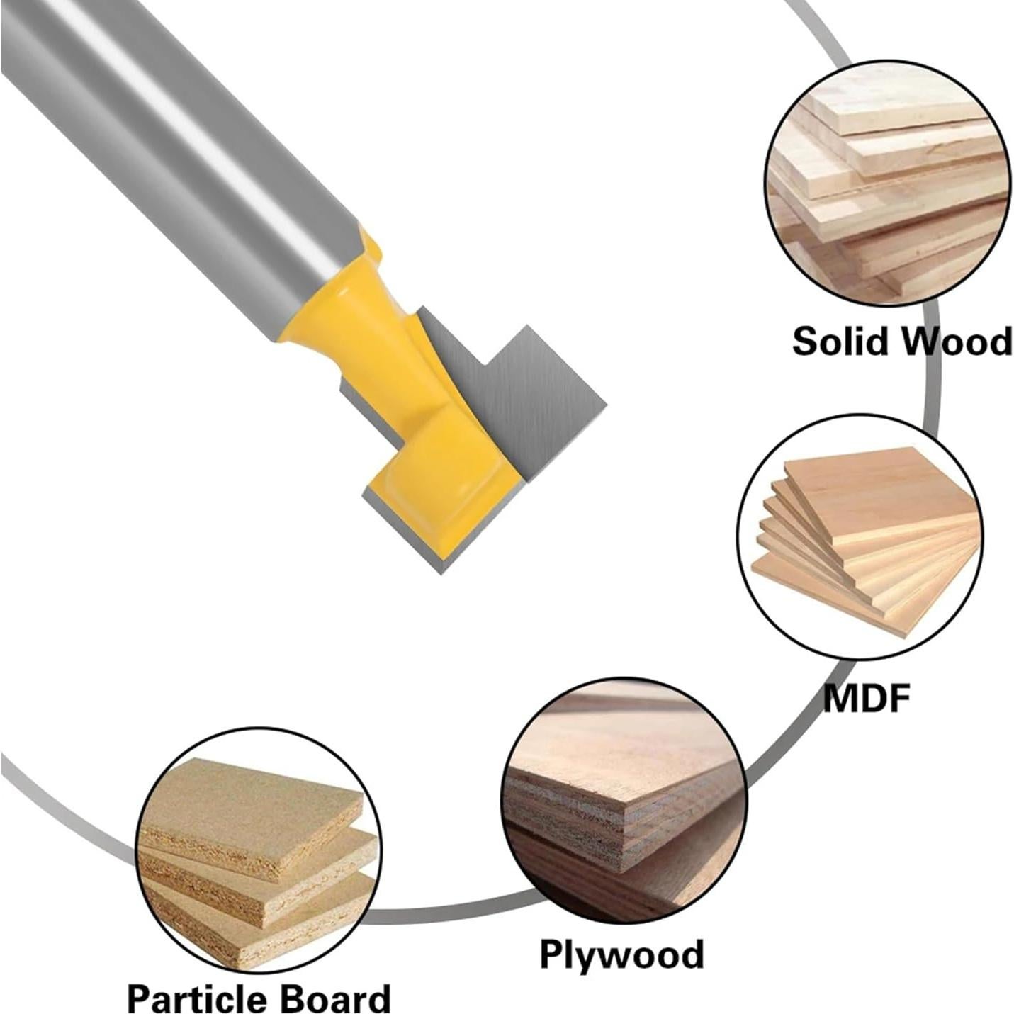 Bit de Router de Agujero de Llave HUHAO 1/2" Eje Cortador