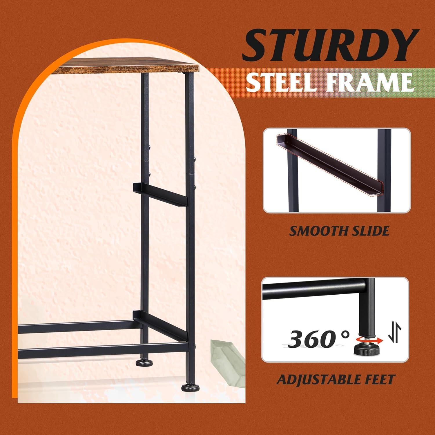 Mesita de Noche WLIVE ASNG088DHS 2 Cajones Negro Marrón