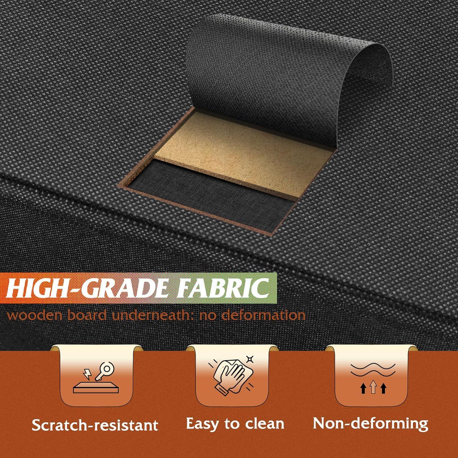 Mesita de Noche WLIVE ASNG088DHS 2 Cajones Negro Marrón