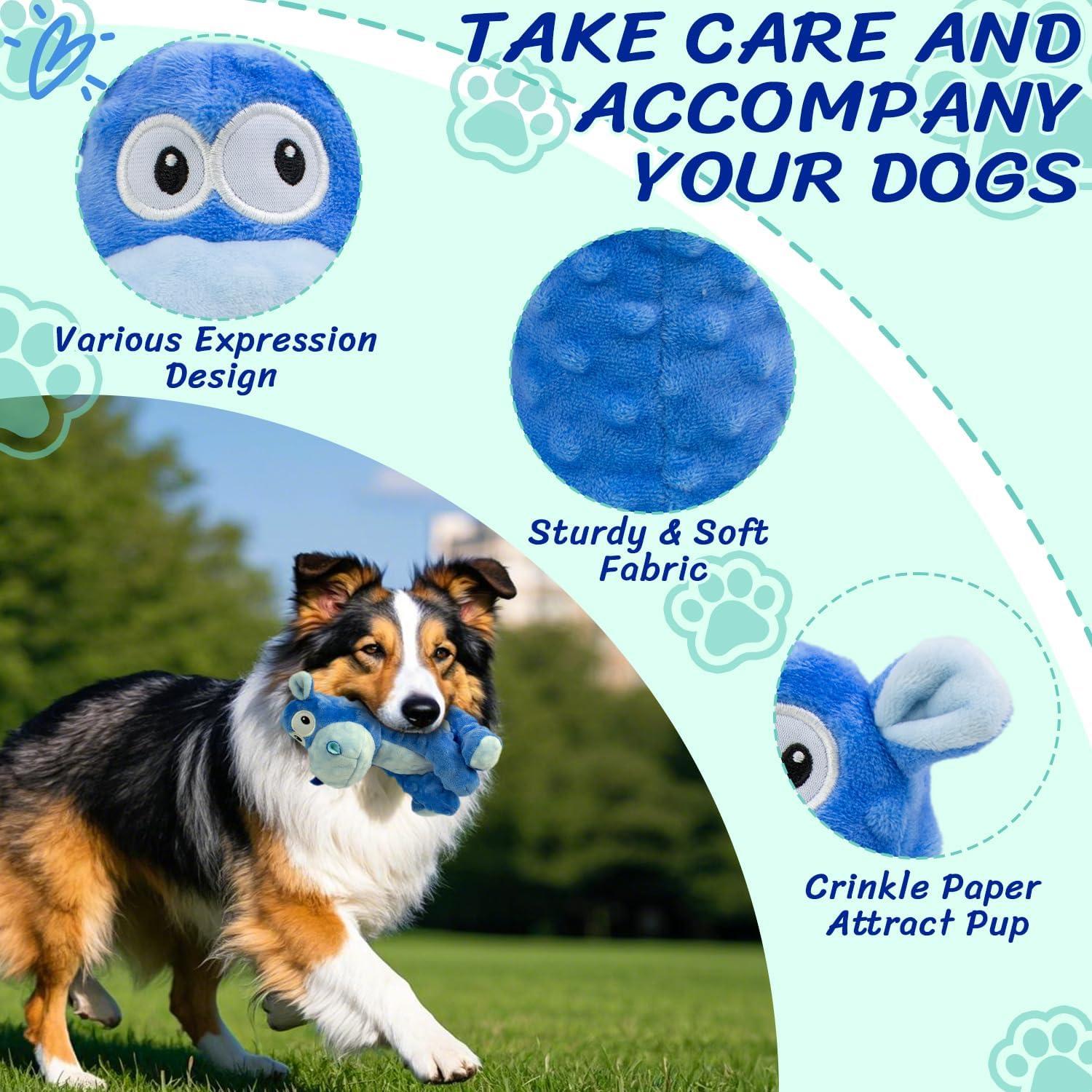 Juguete de Perro de Peluche Squeaky Hipopótamo Azul 15.5cm