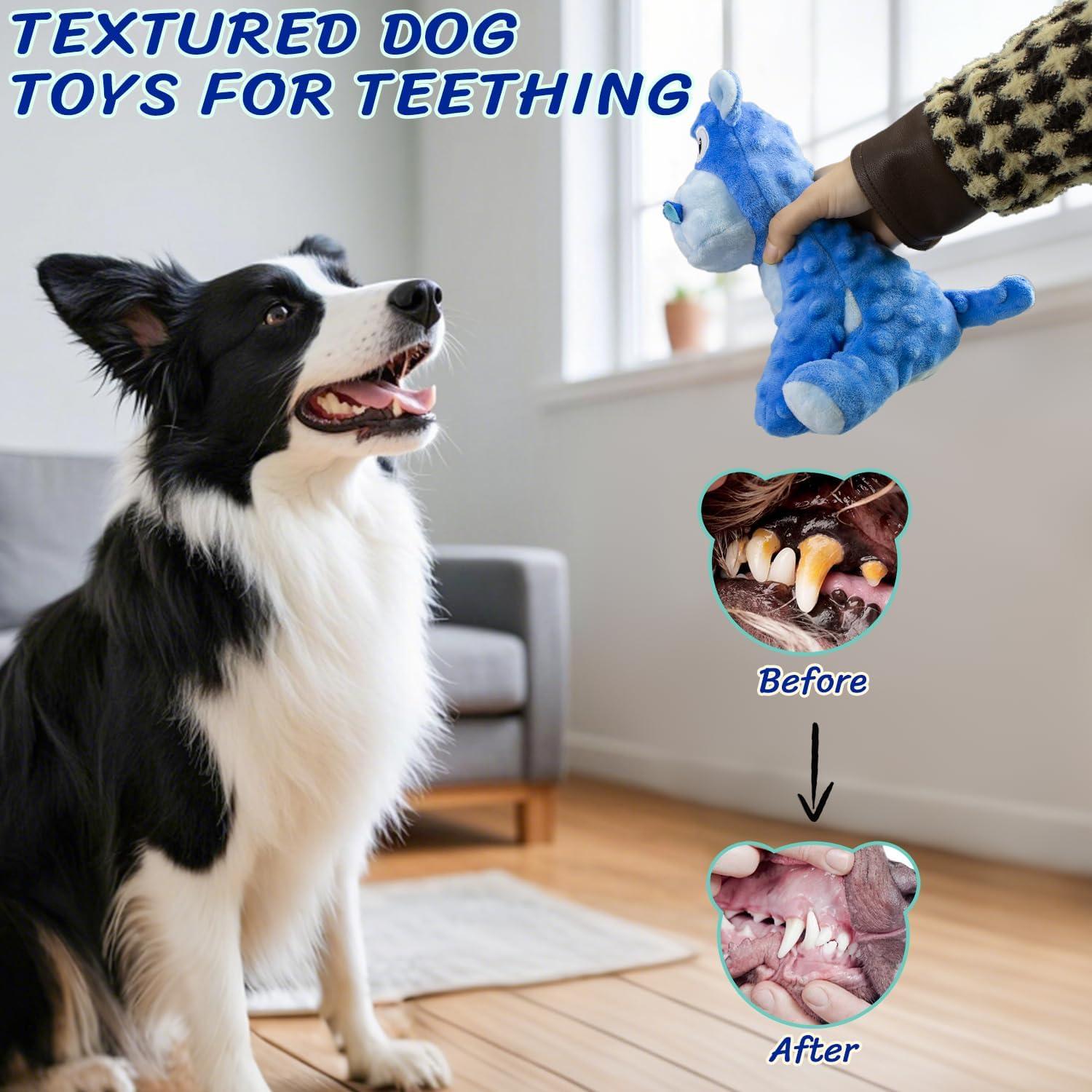 Juguete de Perro de Peluche Squeaky Hipopótamo Azul 15.5cm