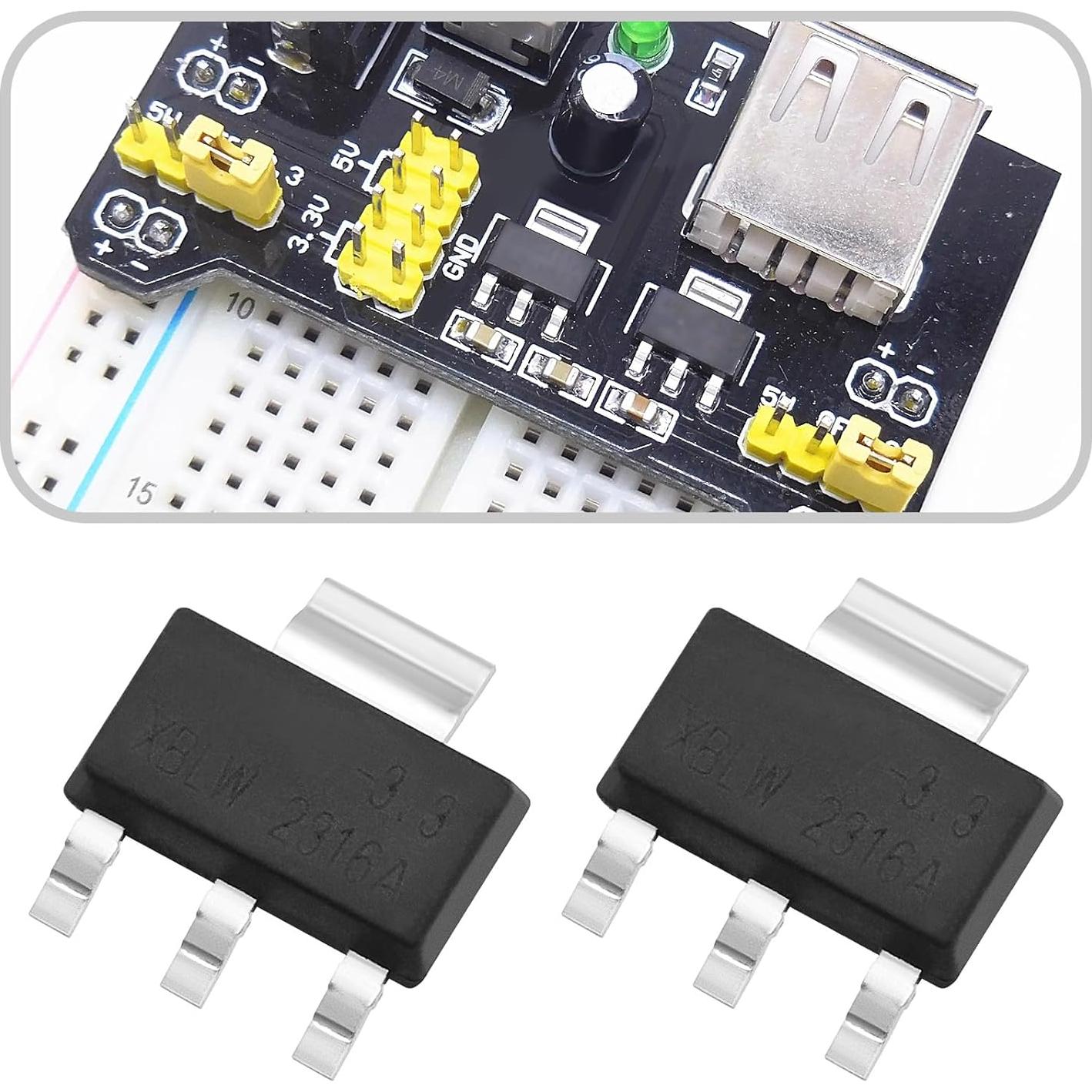 50 Reguladores de Voltaje AMS-1117 3.3V 1A SOT-223