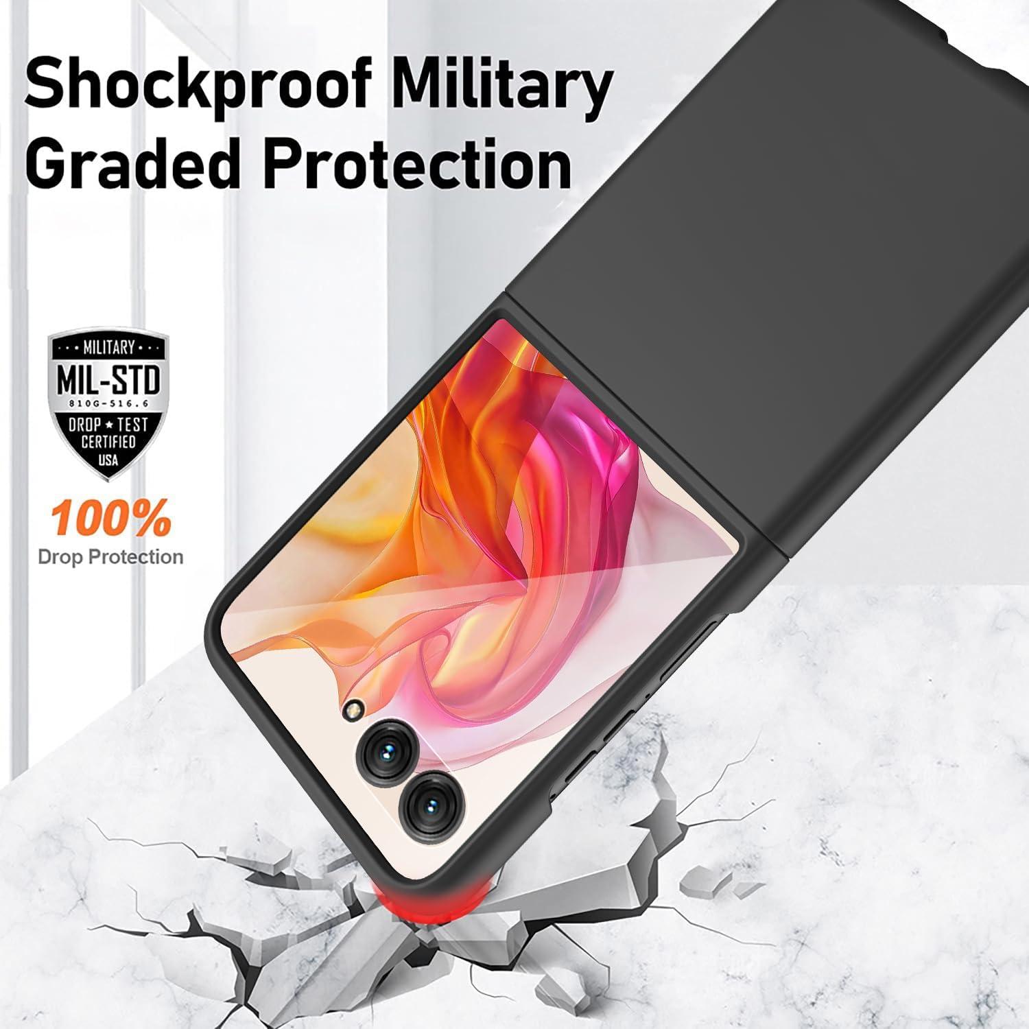 Funda para Motorola Razr Plus 2024 con protector de pantalla negro