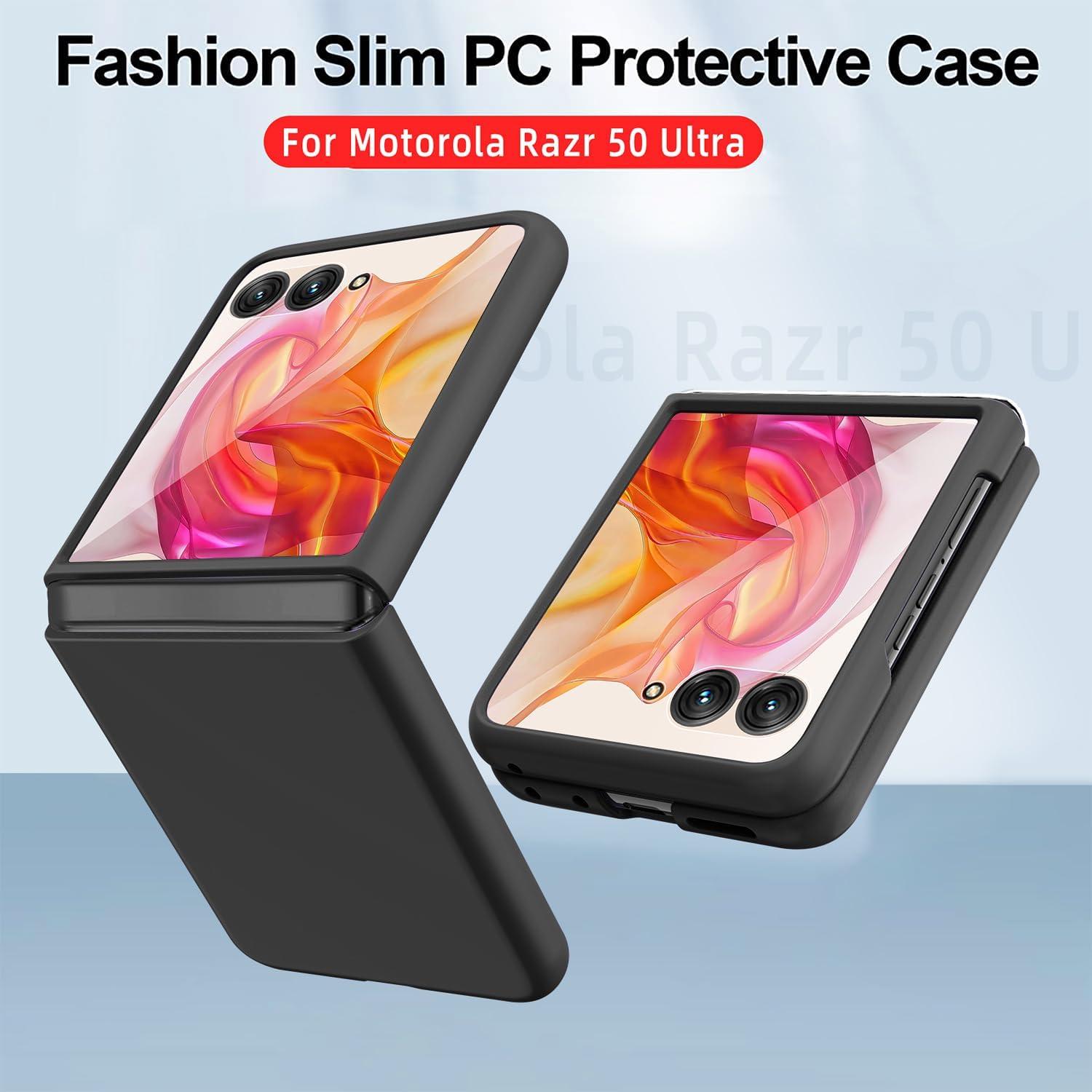 Funda para Motorola Razr Plus 2024 con protector de pantalla negro
