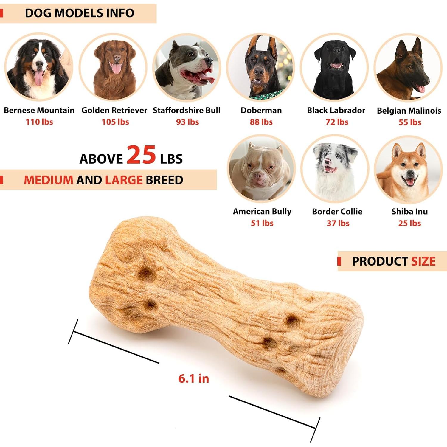 Juguete Indestructible para Perros Willjoy - Madera y Nylon, Sabor a Tocino