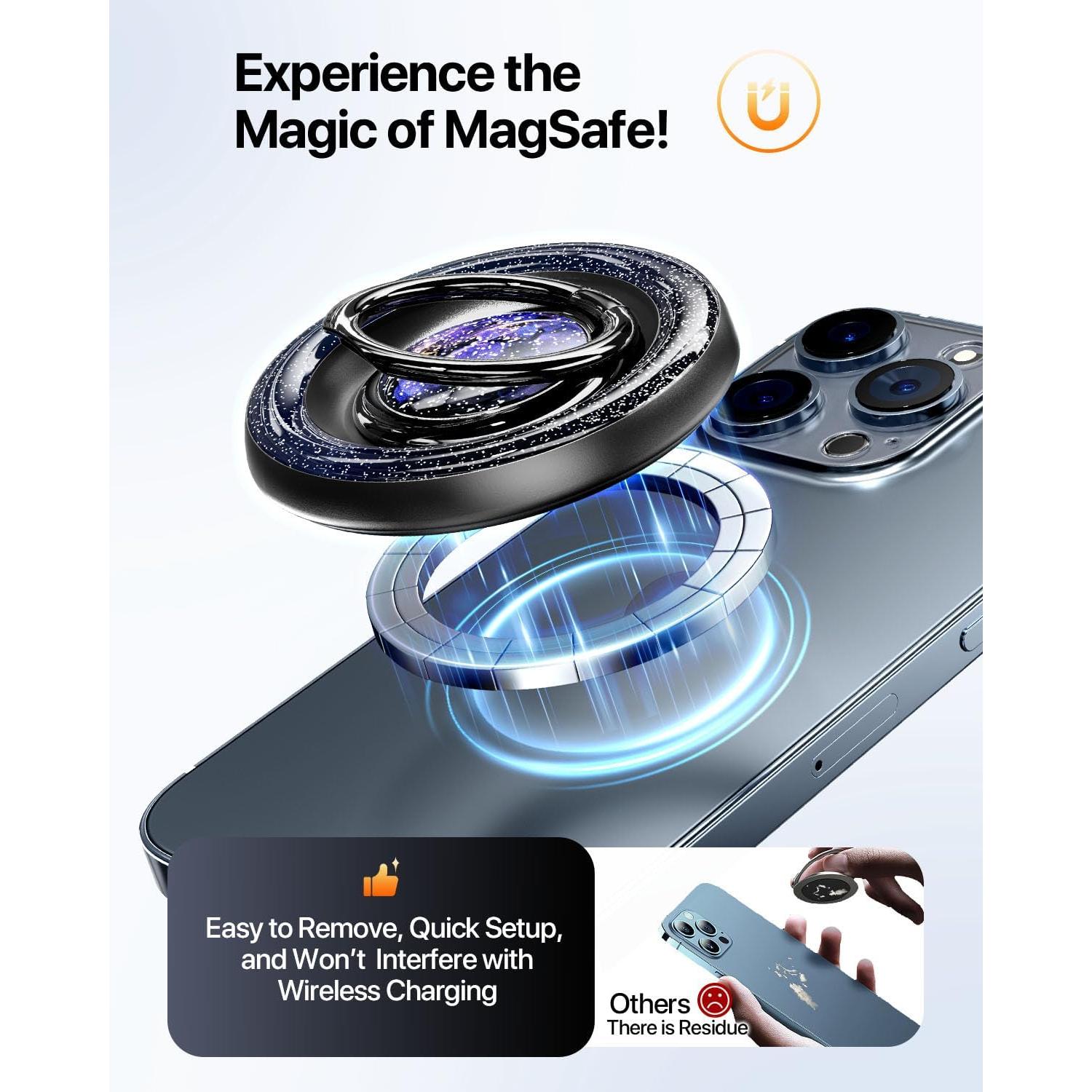 Soporte de Anillo Magnético ROWJOWL para iPhone 360° Negro