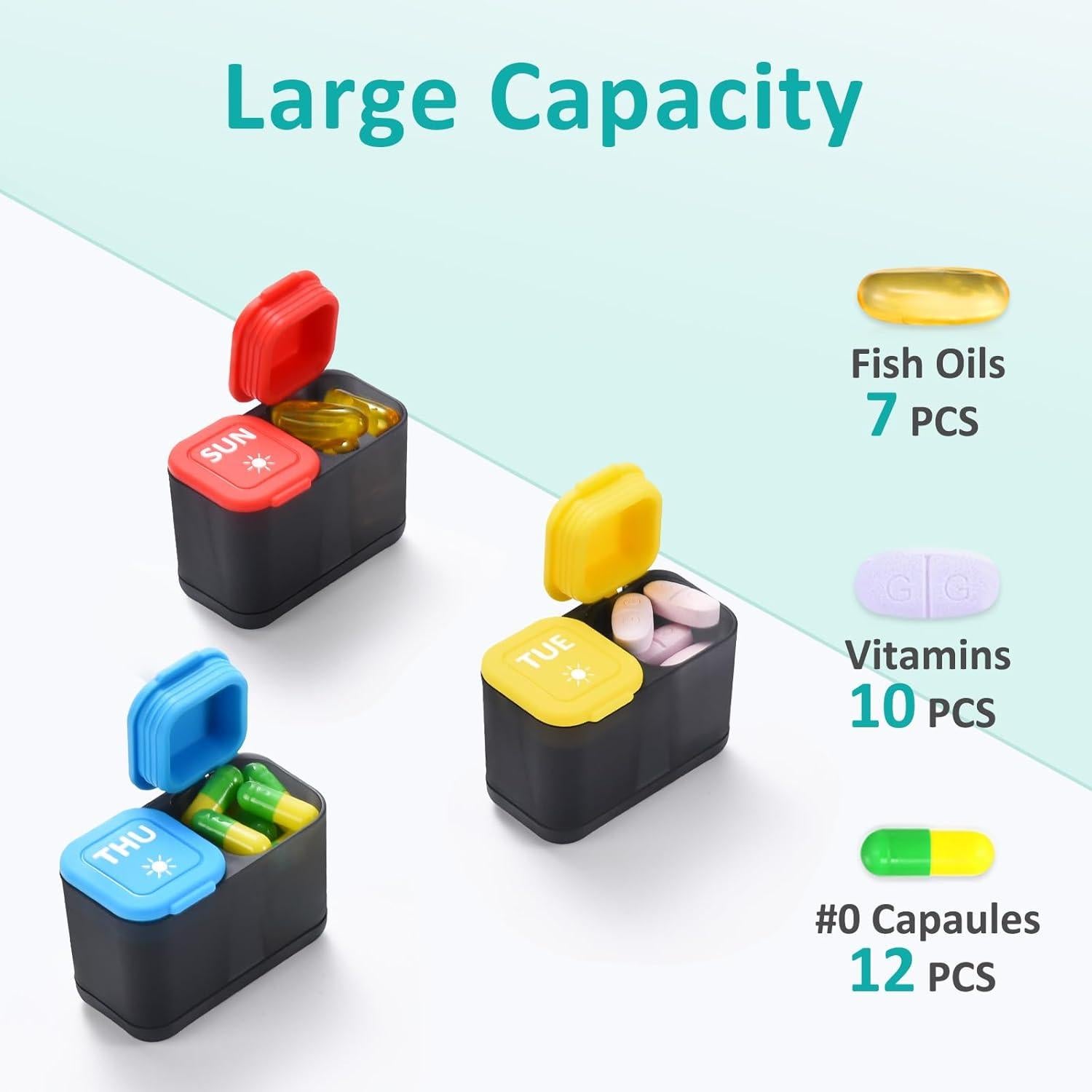 Organizador de Pastillas Semanal Fullicon AM PM 7 Días a Prueba de Humedad