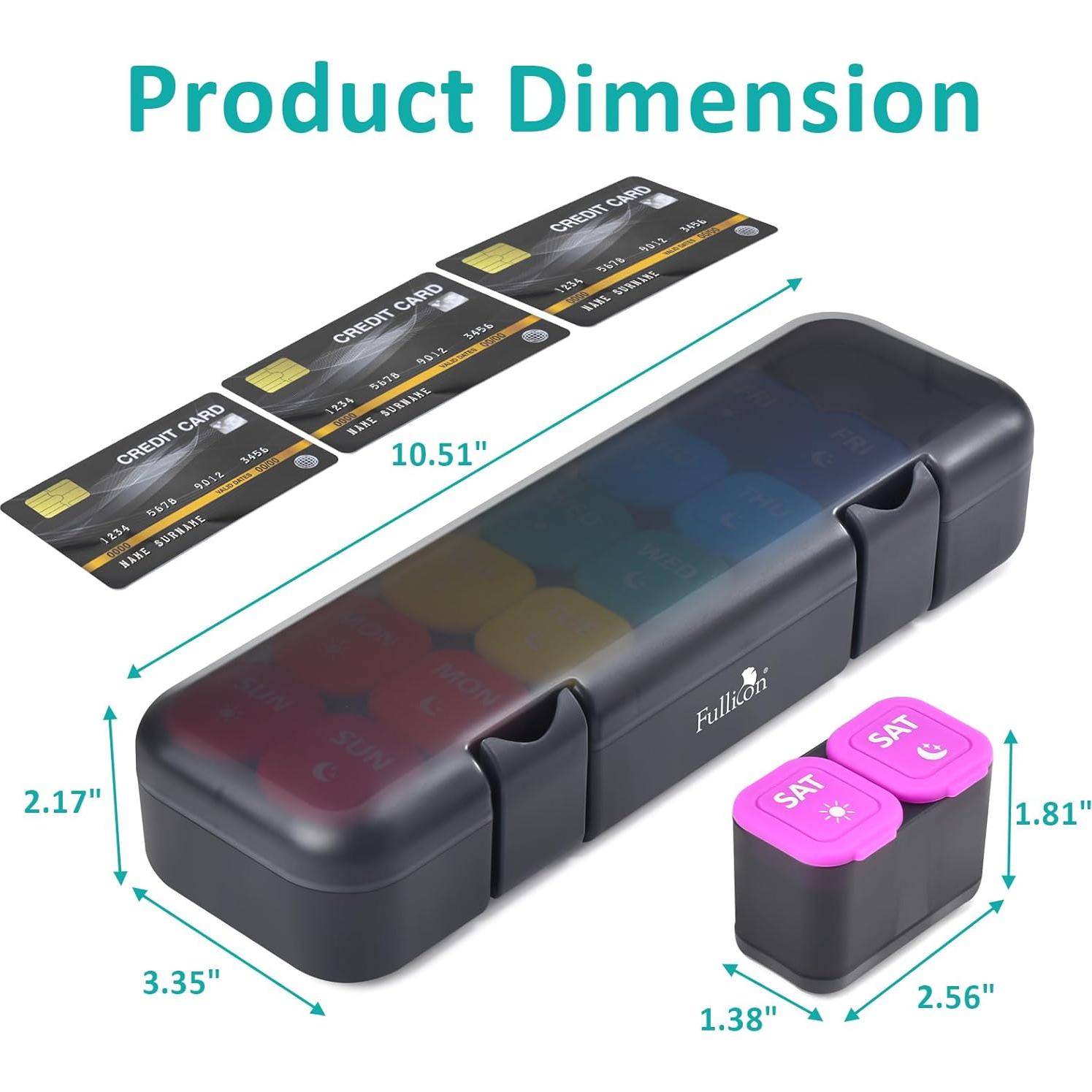 Organizador de Pastillas Semanal Fullicon AM PM 7 Días a Prueba de Humedad