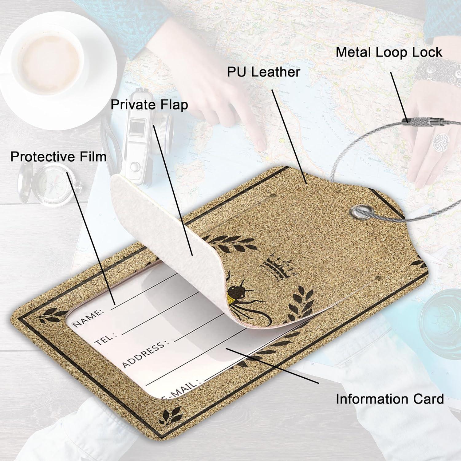 Etiquetas de Equipaje Gearsly Reina Abeja 2 Pcs con Privacidad