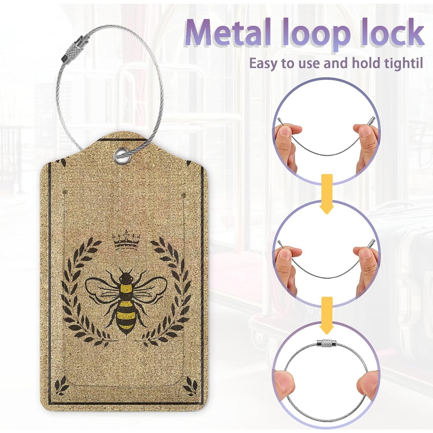 Etiquetas de Equipaje Gearsly Reina Abeja 2 Pcs con Privacidad