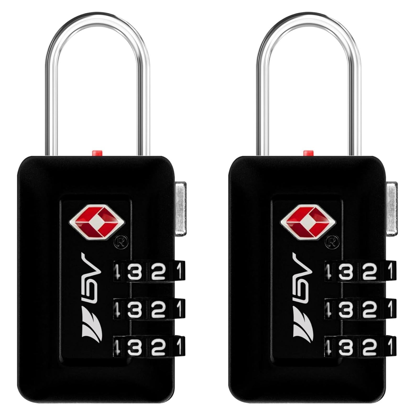 Candado de Combinación TSA BV Negro - 2 Paquete, 130g