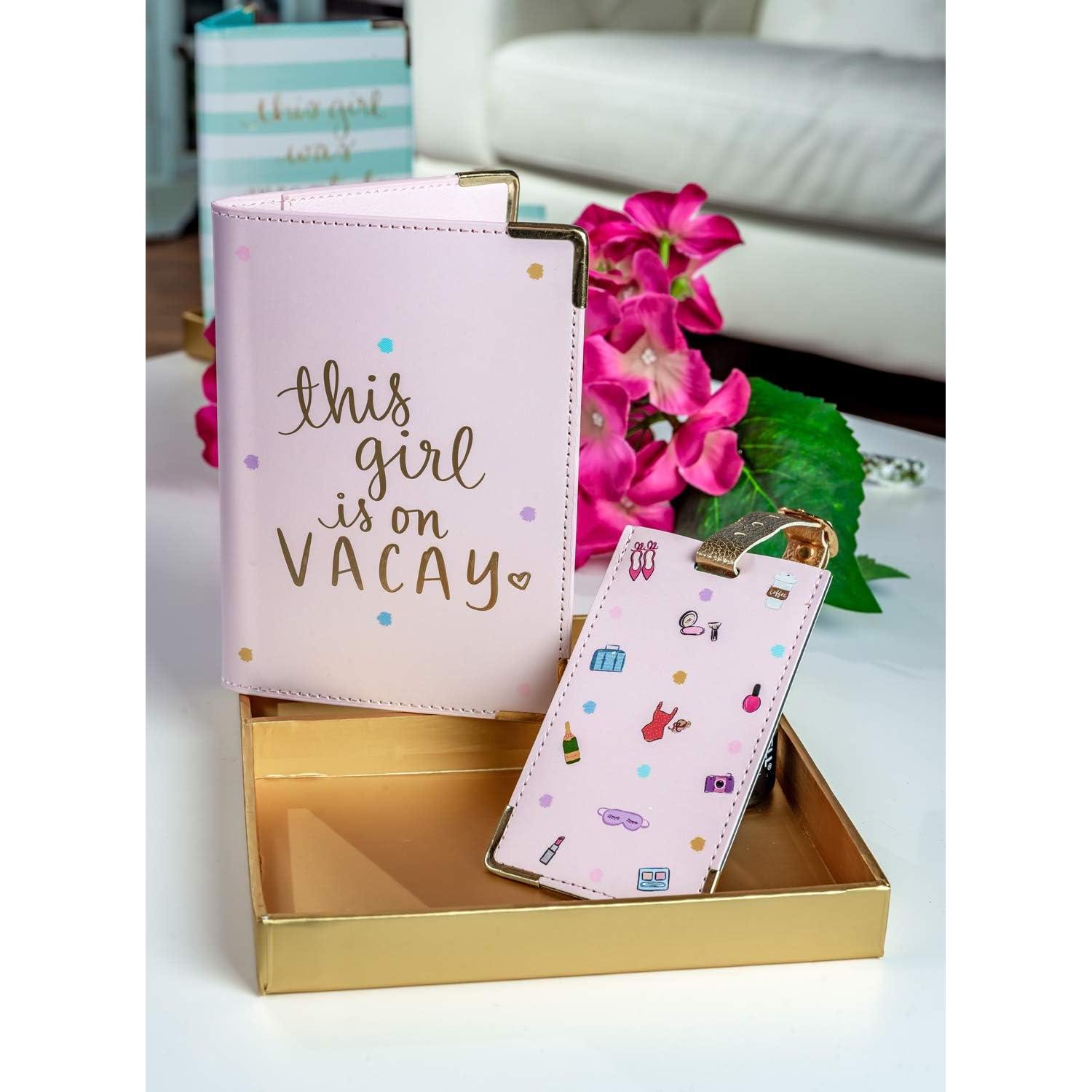 Funda de Pasaporte Eccolo Rosa + Etiquetas de Equipaje 14x10 cm