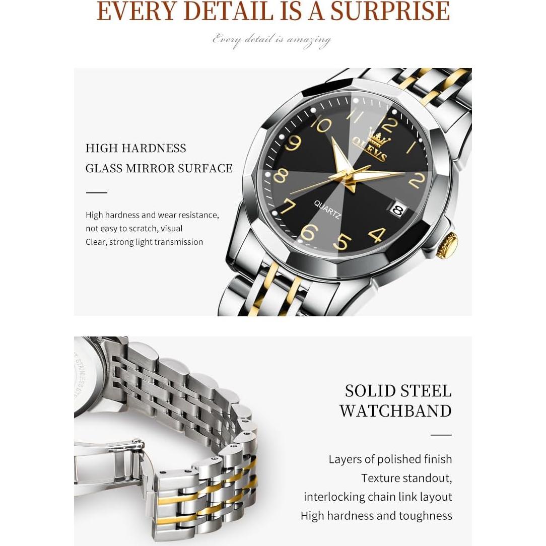 Reloj OLEVS para Mujeres Clásico Acero Inoxidable Luminiscente