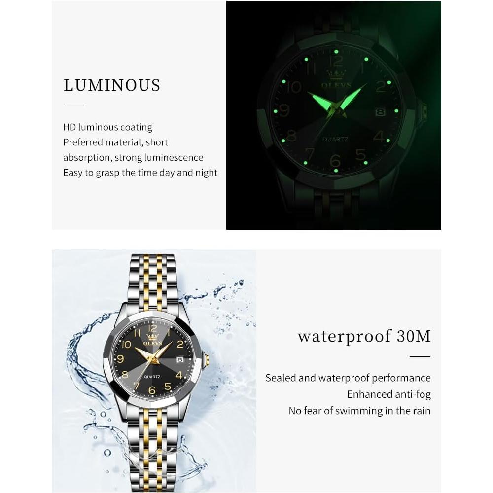 Reloj OLEVS para Mujeres Clásico Acero Inoxidable Luminiscente