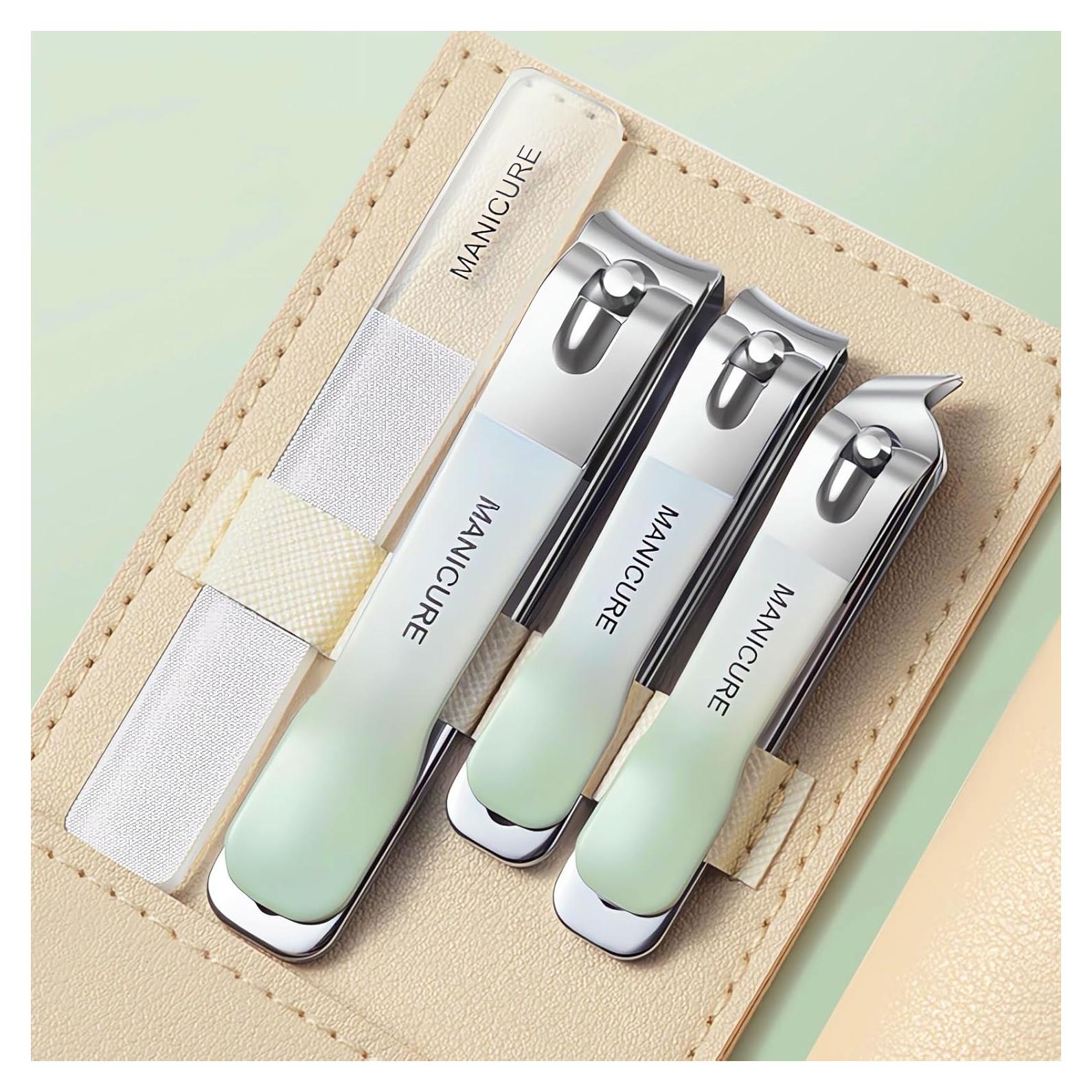 Juego de Manicura 7 Piezas NEMIBAD Acero Inoxidable Verde