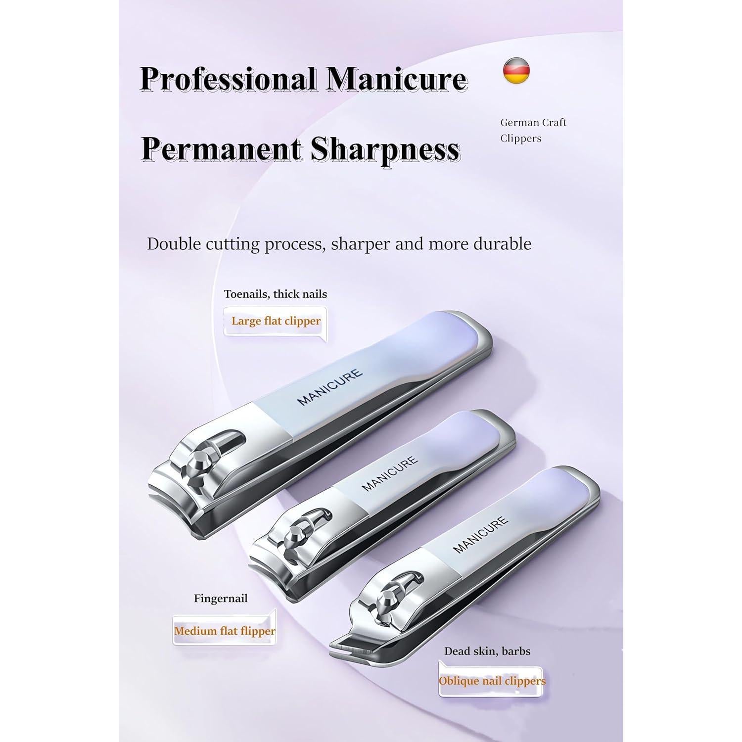 Juego de Manicura 7 Piezas NEMIBAD Acero Inoxidable Verde