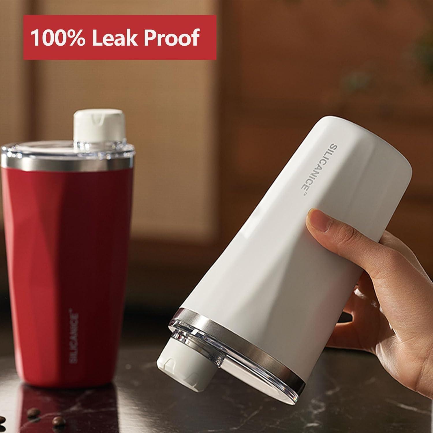 Taza de Viaje Aislada 20 oz SILICANICE Rojo, A prueba de Fugas