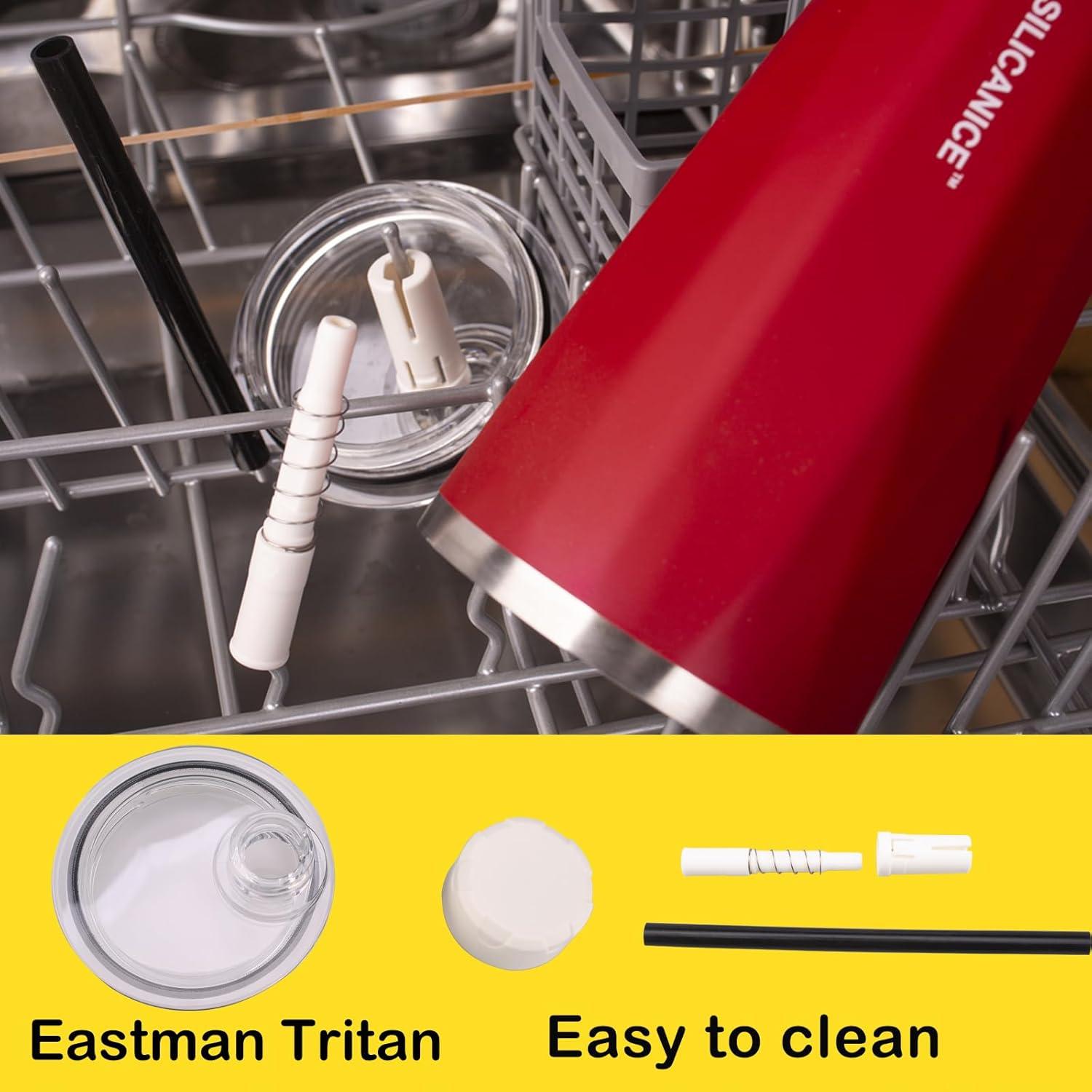 Taza de Viaje Aislada 20 oz SILICANICE Rojo, A prueba de Fugas