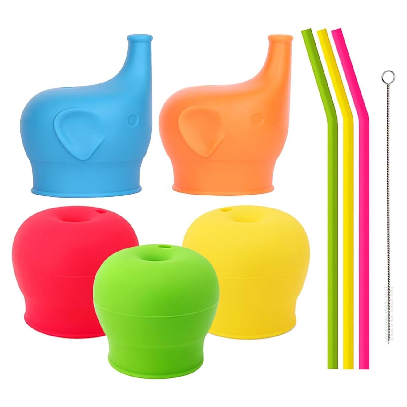 Tapas de Vaso de Silicona TOUGS - Paquete de 5, a Prueba de Derrames