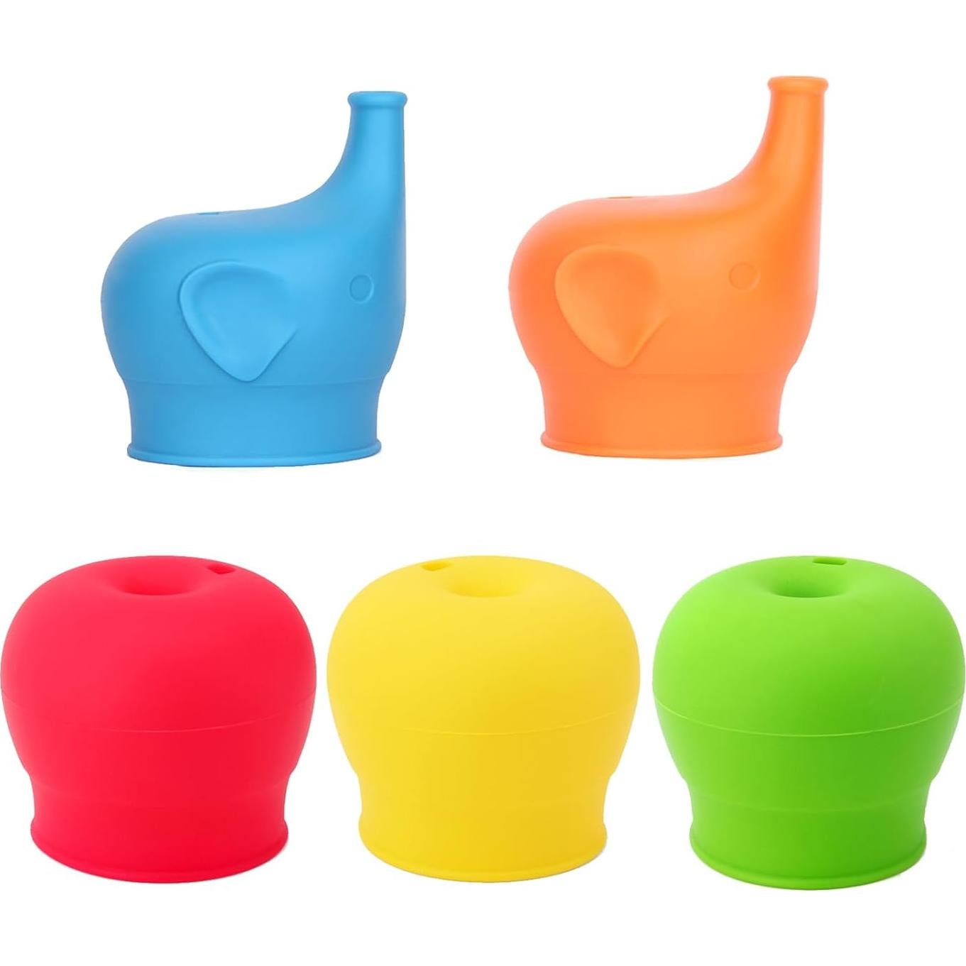 Tapas de Vaso de Silicona TOUGS - Paquete de 5, a Prueba de Derrames