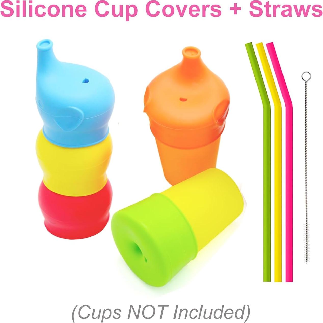 Tapas de Vaso de Silicona TOUGS - Paquete de 5, a Prueba de Derrames