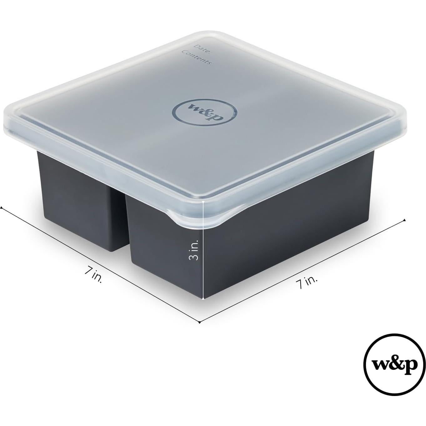 Bandeja de Congelador Silicona W&P Cup Cubes 2 Tazas Carbón
