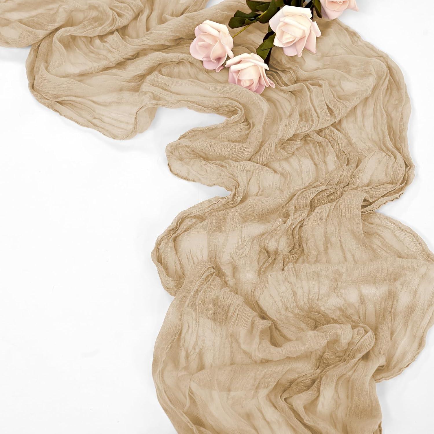 Paquete de 10 Caminos de Mesa de Gasa Beige 50.8x304.8 cm