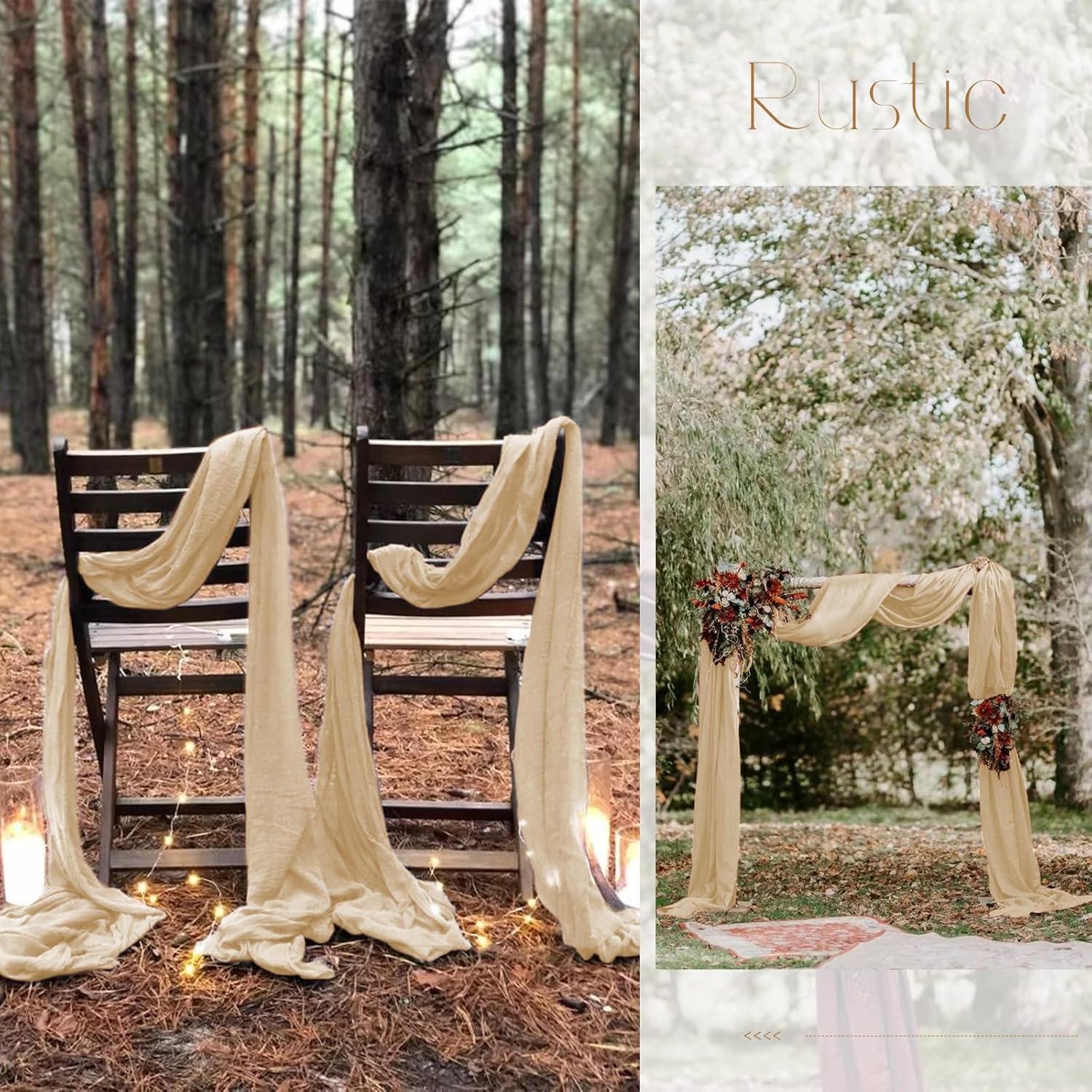 Paquete de 10 Caminos de Mesa de Gasa Beige 50.8x304.8 cm