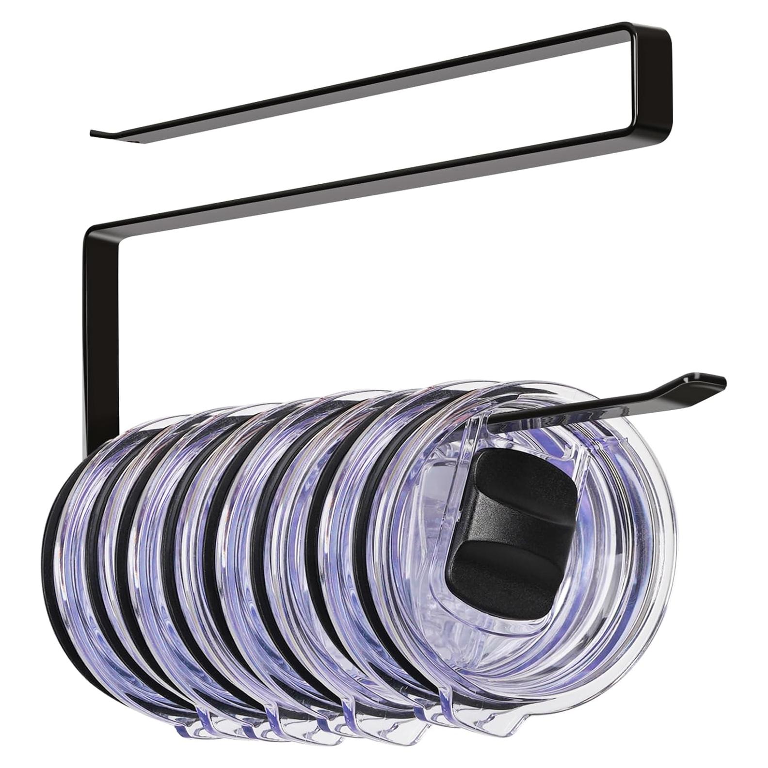 Organizador de Tapas de Tazas Lucasden - Soporte Bajo Gabinete Negro