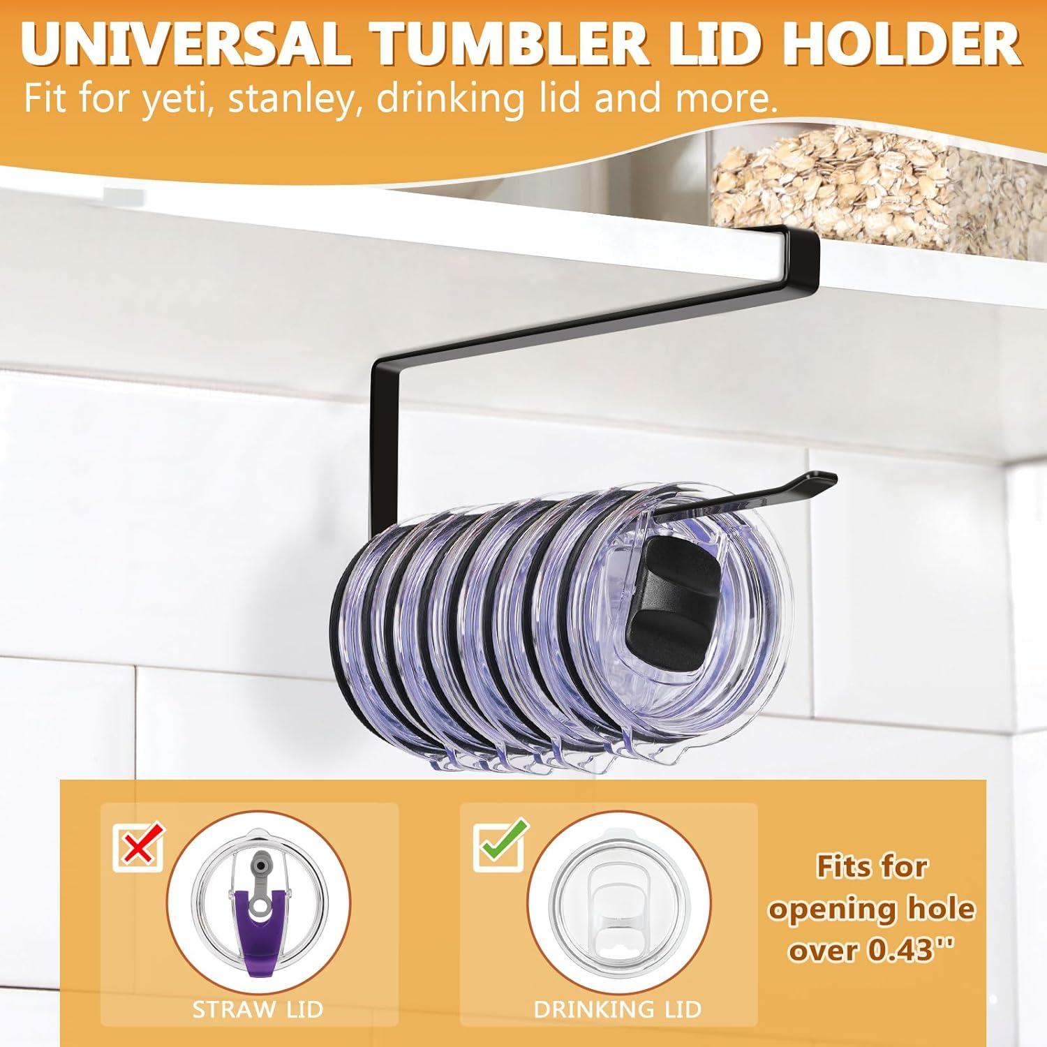 Organizador de Tapas de Tazas Lucasden - Soporte Bajo Gabinete Negro