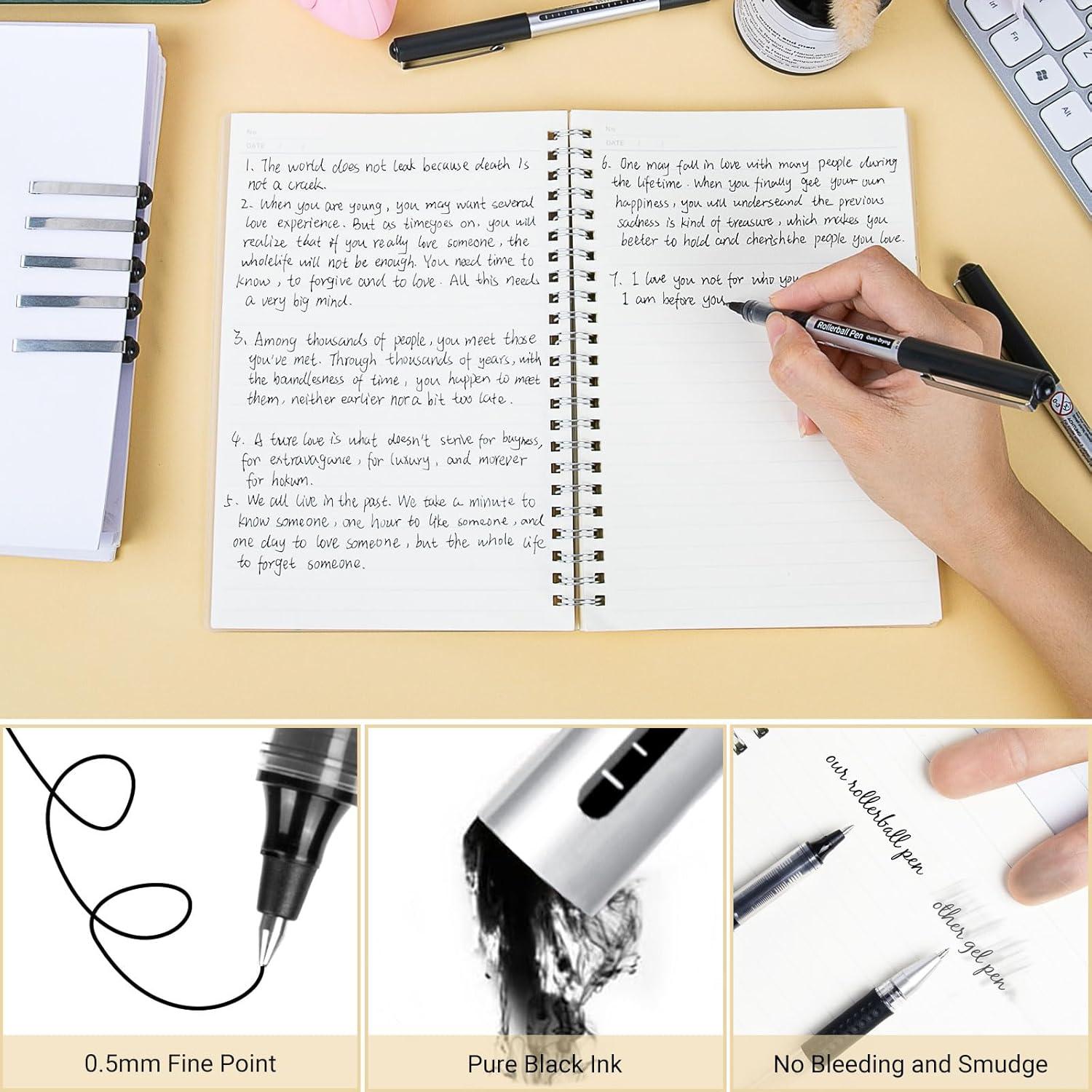 Bolígrafos Rollerball JOBONUS 16 Pack 0.5mm Tinta Negra