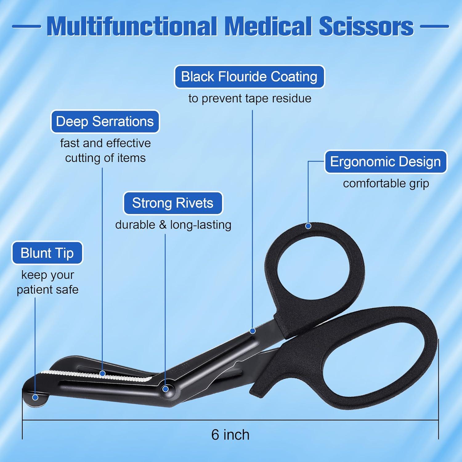 Conjunto de Herramientas para Enfermeras Enhon 6 Piezas - Linternas LED, Tijeras 15 cm, Marcadores