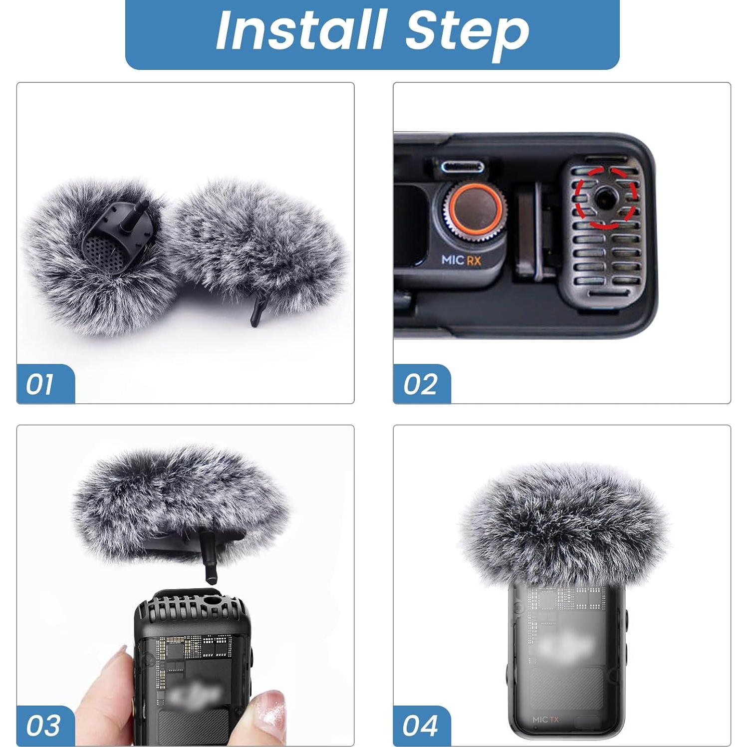 Pantalla de viento para micrófono DJI Mic 2 y OSMO Pocket 3 - Gris