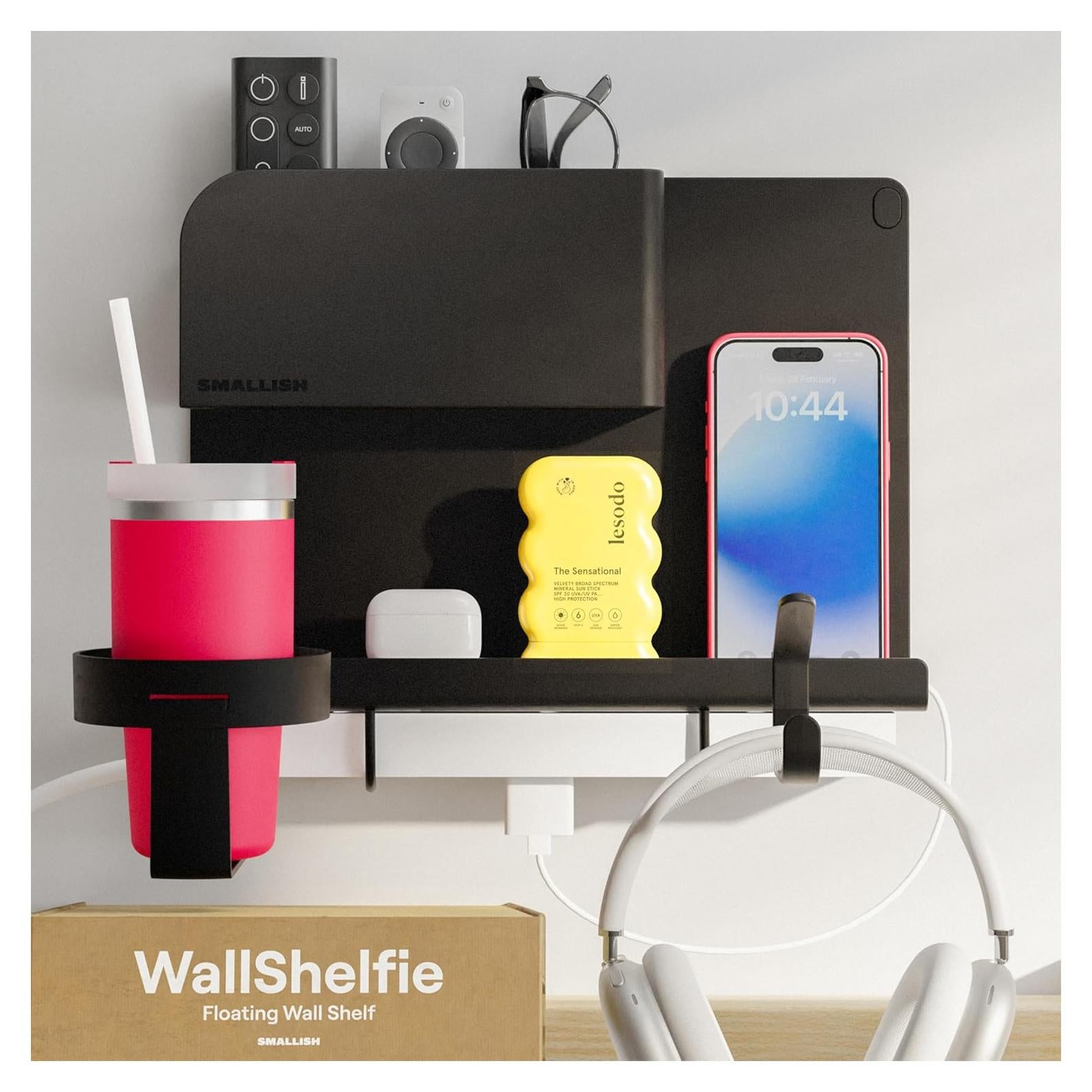 Organizador de Pared Smallish WallShelfie Negro - Estante Flotante