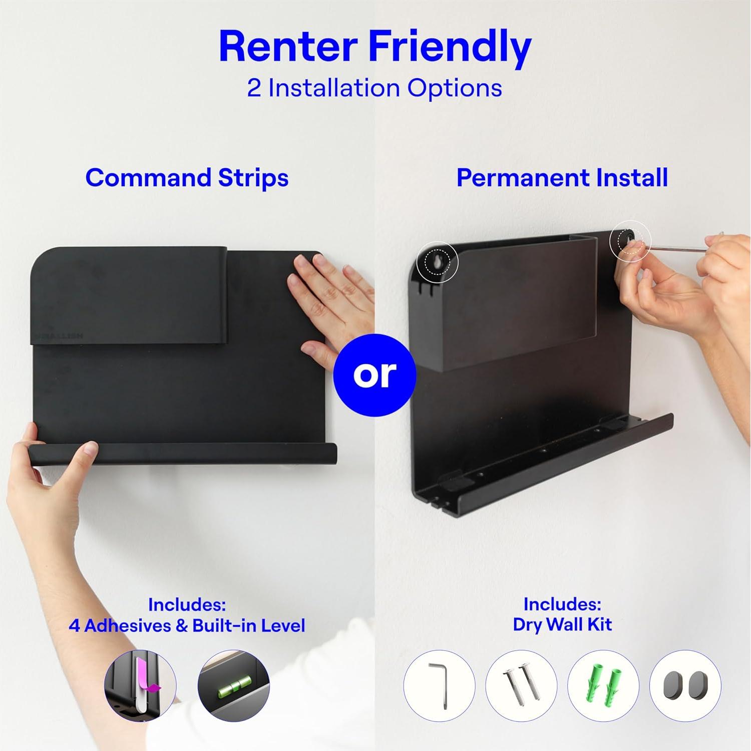 Organizador de Pared Smallish WallShelfie Negro - Estante Flotante