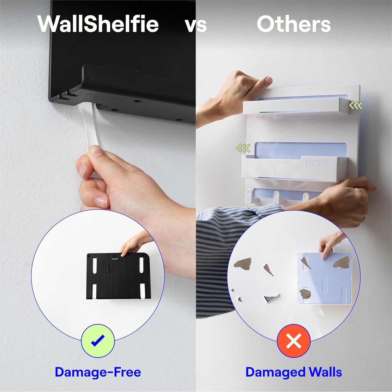 Organizador de Pared Smallish WallShelfie Negro - Estante Flotante