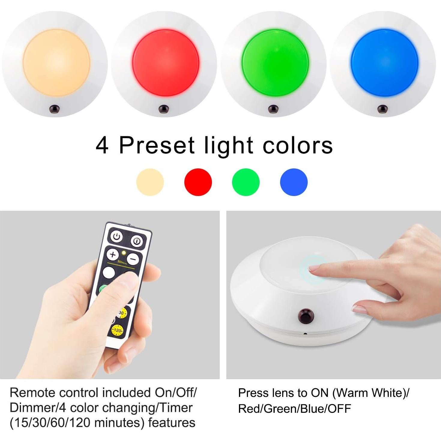 Luz de Techo LED BIGLIGHT Inalámbrica 170 Lúmenes 4 Colores