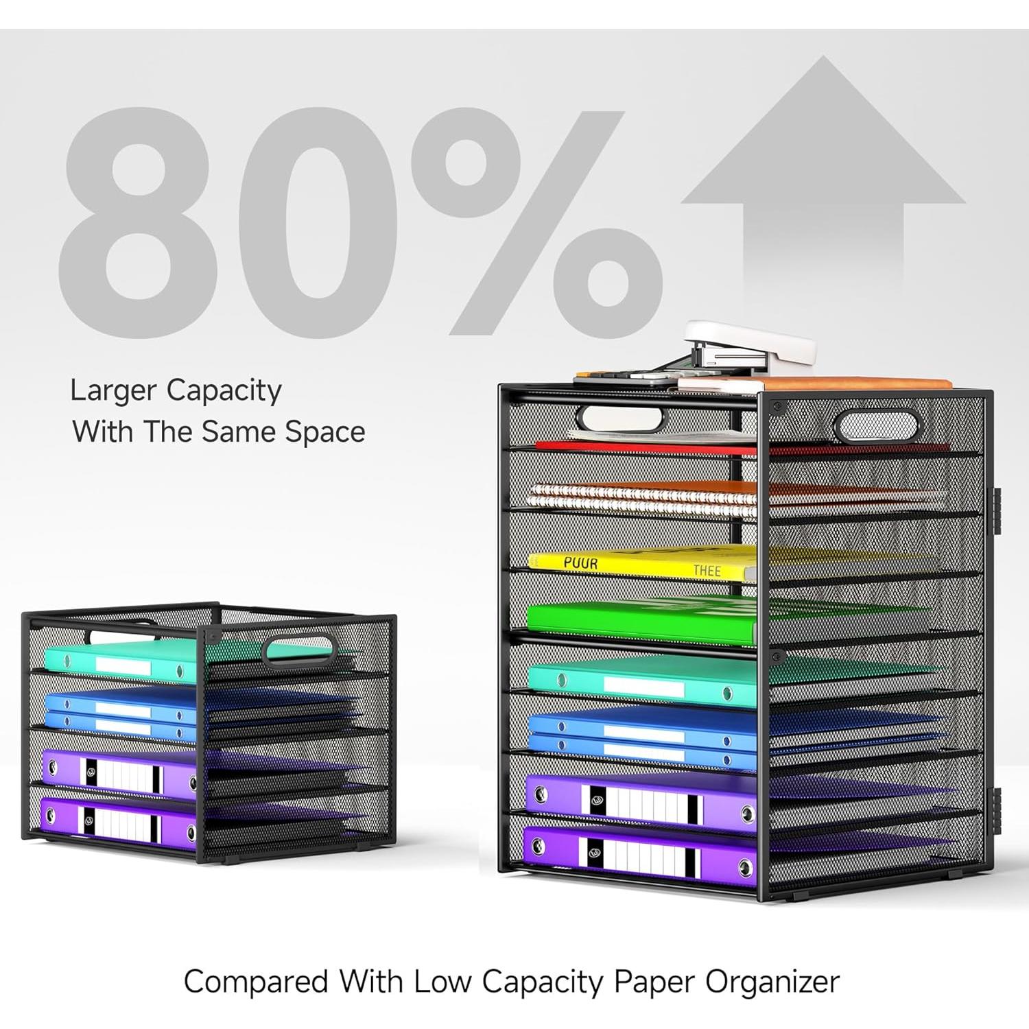 Organizador de Escritorio Cawukege 9 Niveles Negro Ajustable