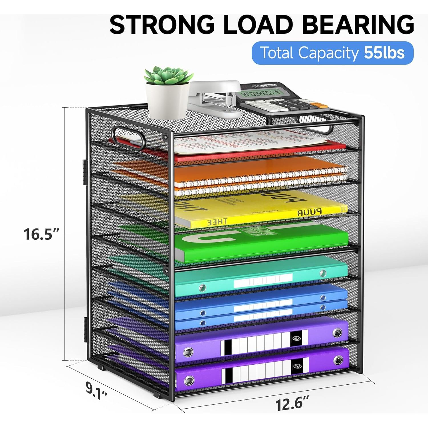 Organizador de Escritorio Cawukege 9 Niveles Negro Ajustable