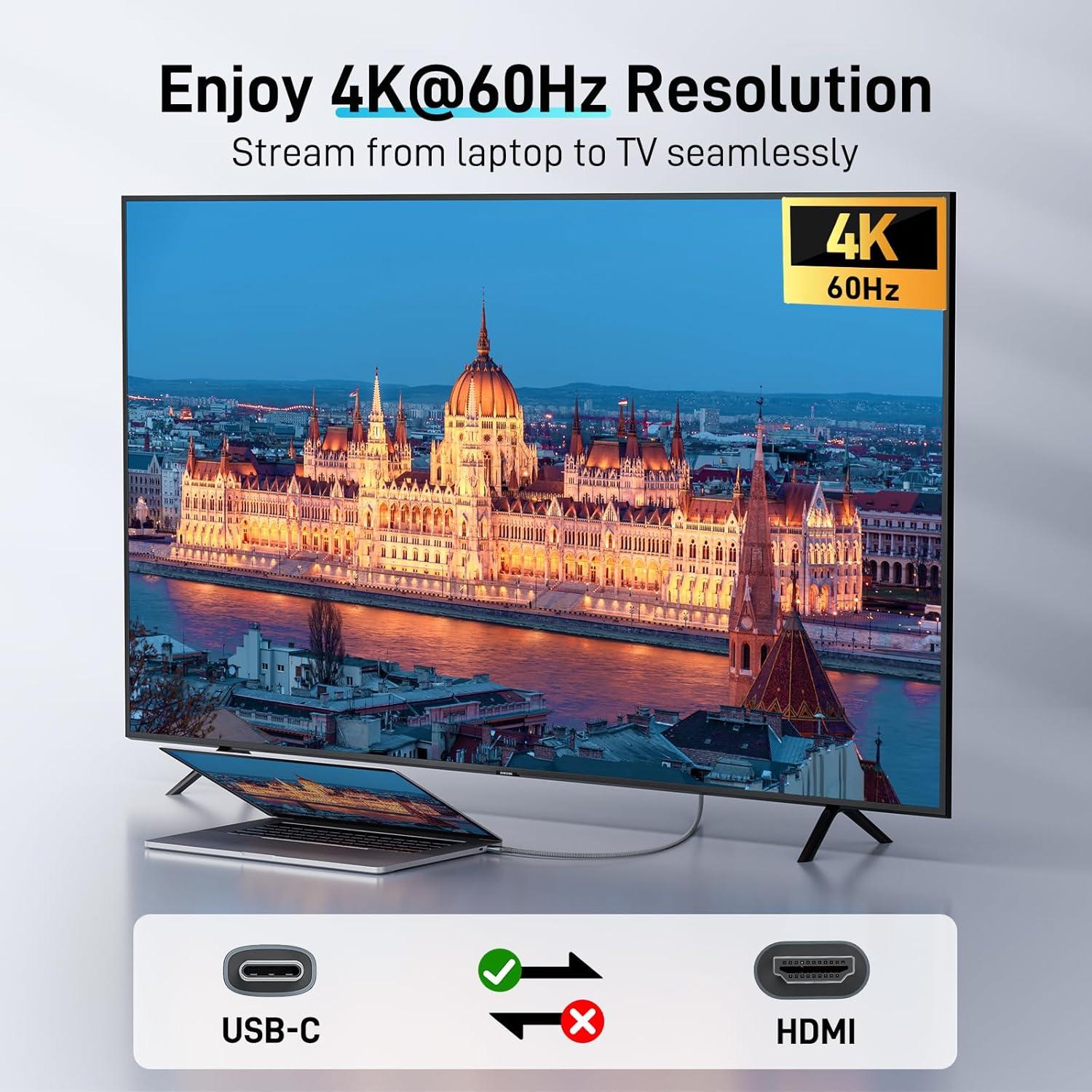 Cable USB C a HDMI Acer OCB245 1.0M 4K@60Hz Trenzado