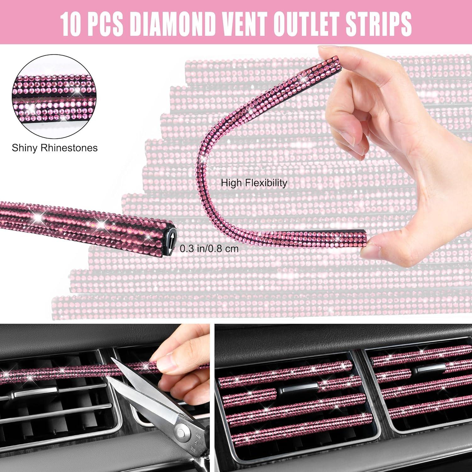 Juego de Accesorios para Auto CAR PASS Rosa 22 Pcs Brillantes