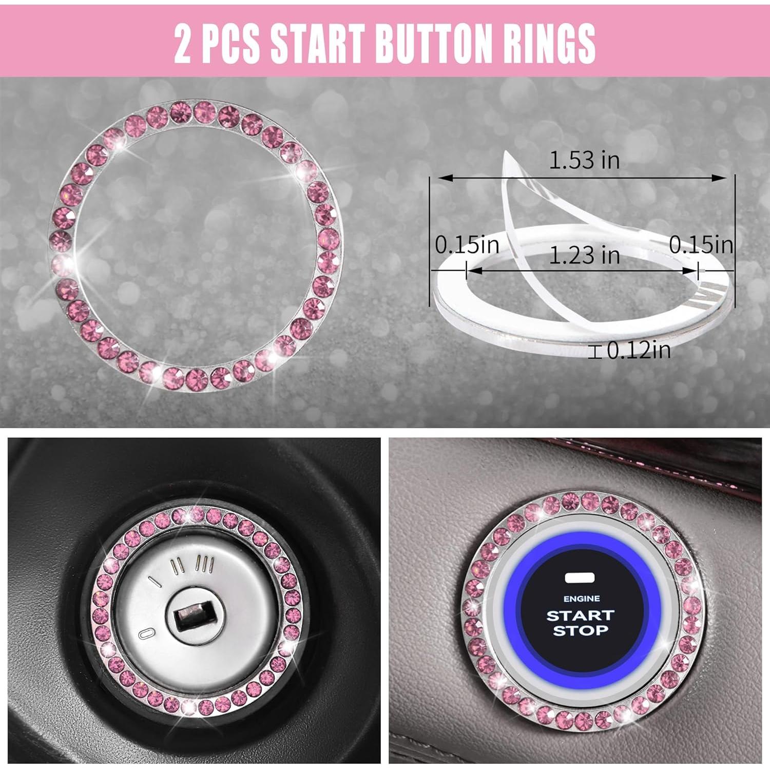 Juego de Accesorios para Auto CAR PASS Rosa 22 Pcs Brillantes